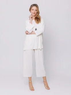 Maxi t-shirt a costine piatte