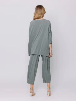 Maxi t-shirt a costine piatte