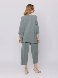 Maxi t-shirt a costine piatte