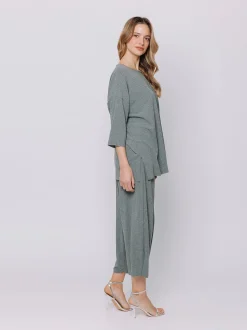 Maxi t-shirt a costine piatte