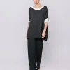 Maxi t-shirt a scatola con bordi a contrasto
