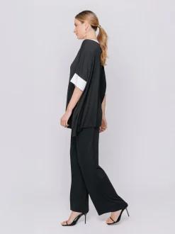 Maxi t-shirt a scatola con bordi a contrasto