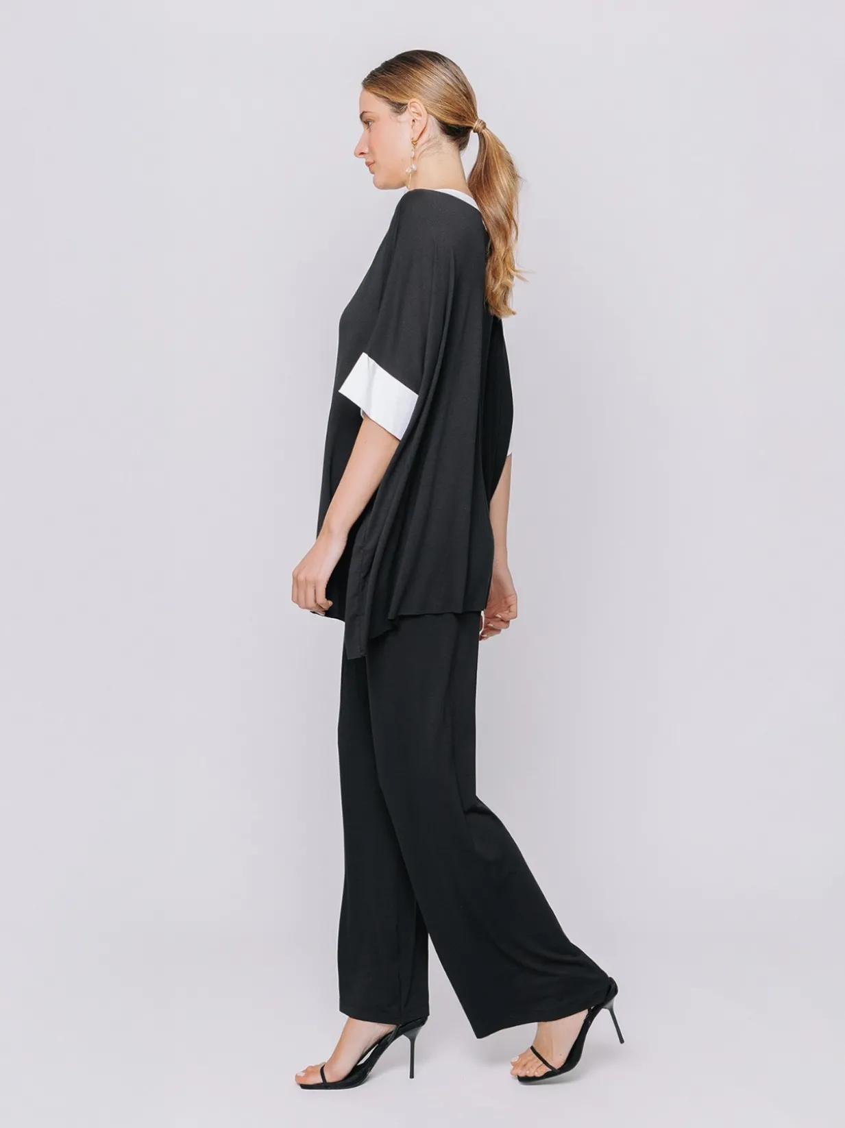 Maxi t-shirt a scatola con bordi a contrasto