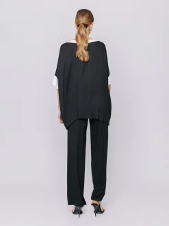 Maxi t-shirt a scatola con bordi a contrasto