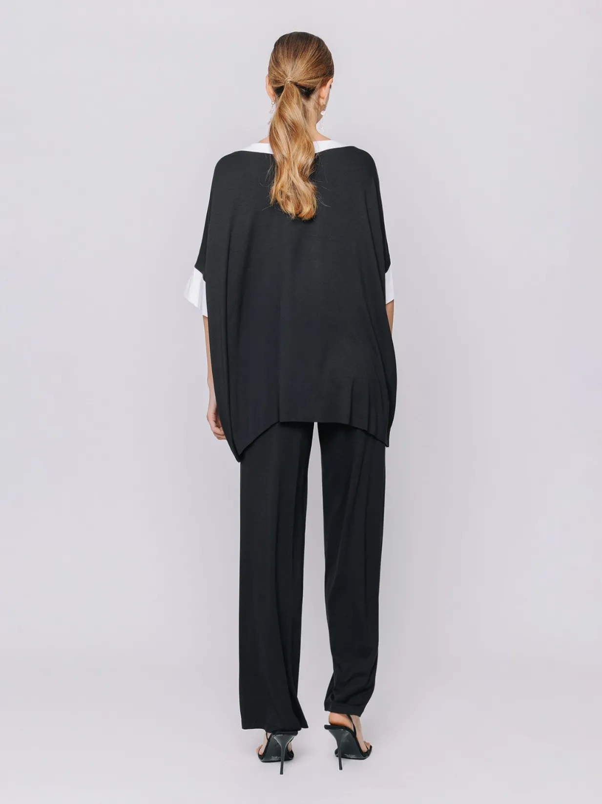 Maxi t-shirt a scatola con bordi a contrasto