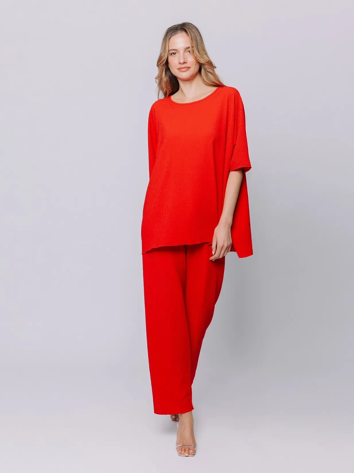 Maxi t-shirt a scatola in tessuto goffrato