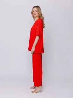 Maxi t-shirt a scatola in tessuto goffrato