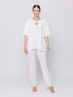 Maxi t-shirt a scatola in tessuto goffrato