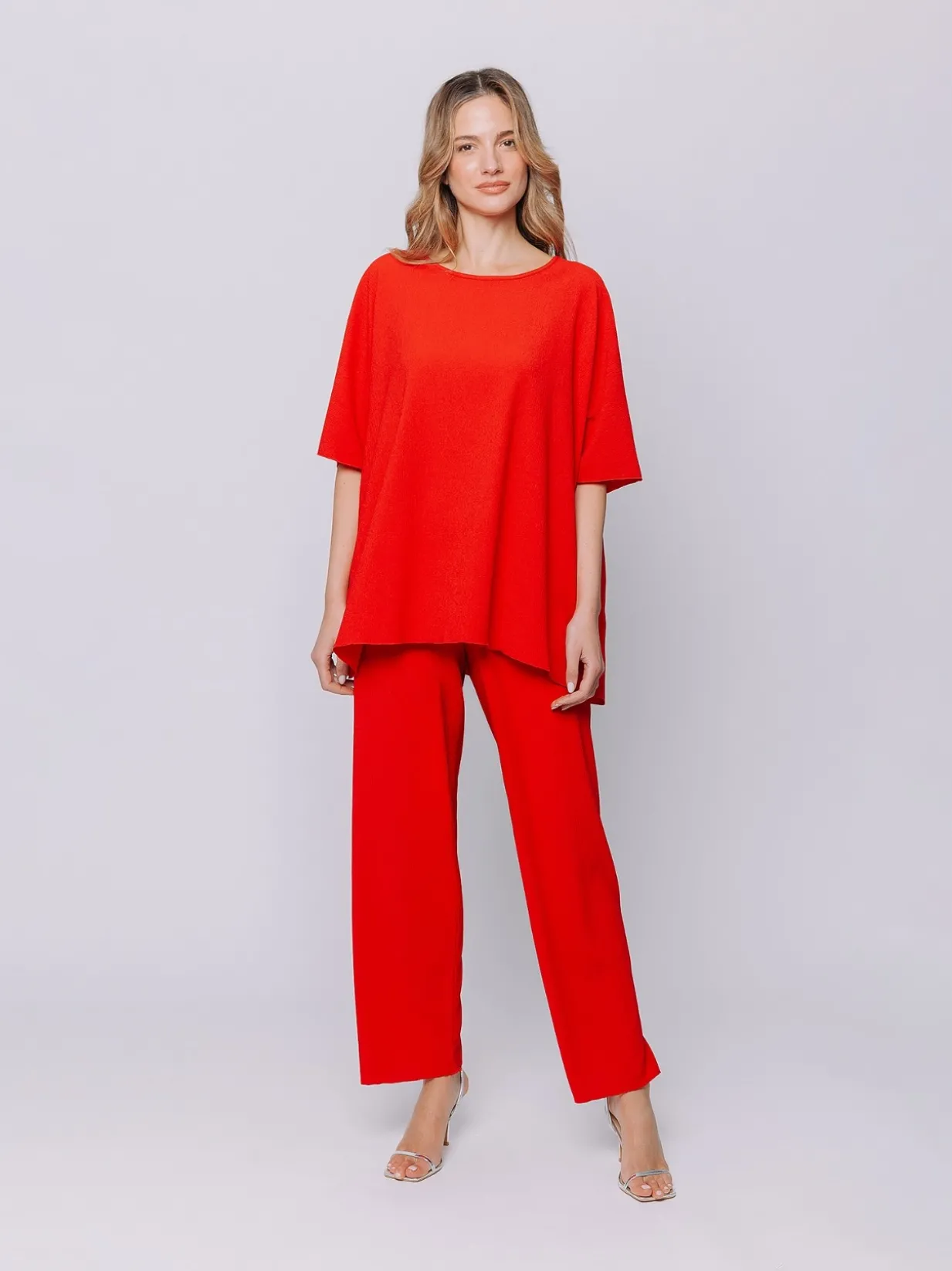 Maxi t-shirt a scatola in tessuto goffrato