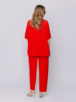 Maxi t-shirt a scatola in tessuto goffrato