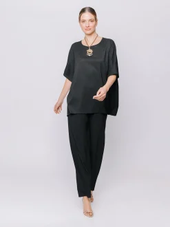 Maxi t-shirt a scatola in tessuto goffrato