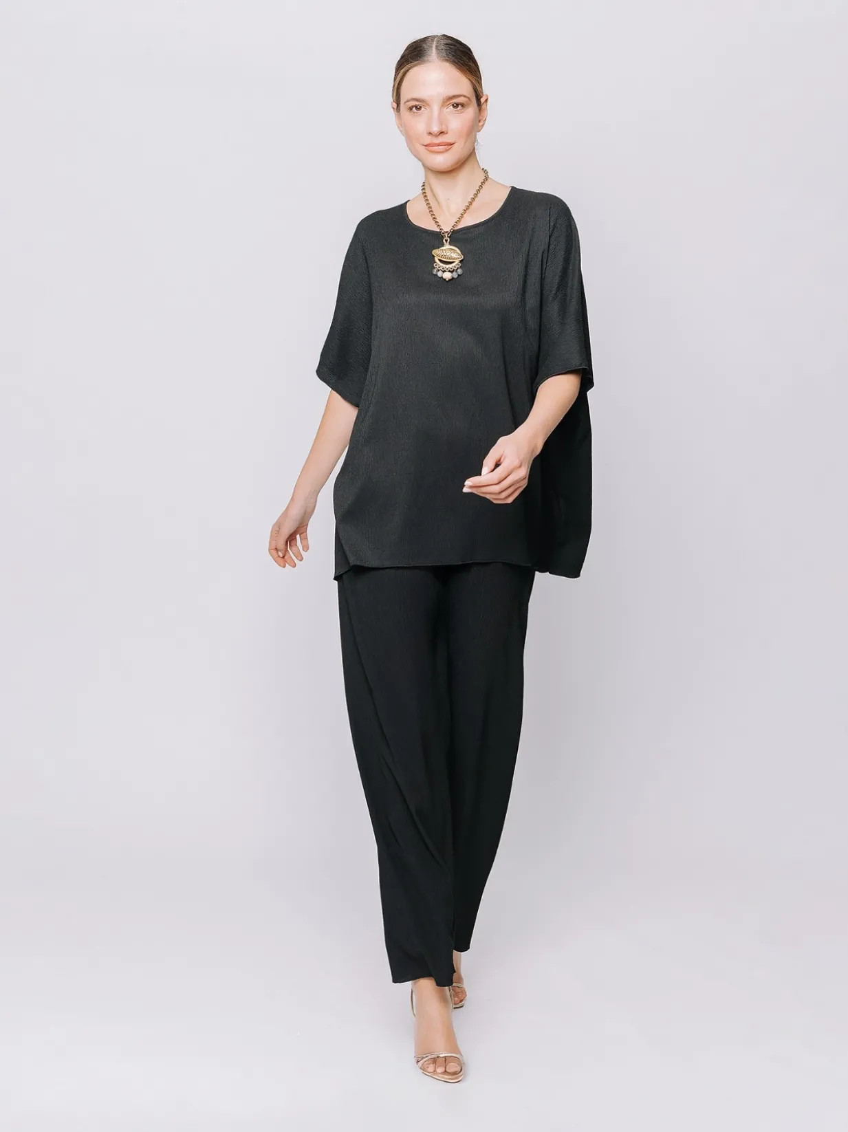 Maxi t-shirt a scatola in tessuto goffrato