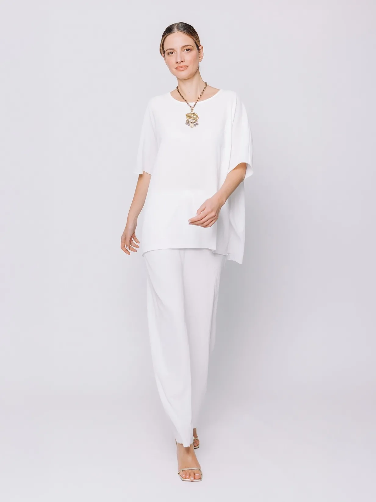 Maxi t-shirt a scatola in tessuto goffrato