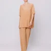 Maxi t-shirt a scatola plissè