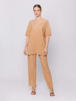 Maxi t-shirt a scatola plissè
