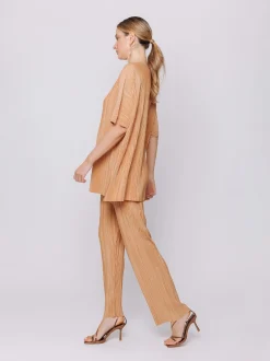 Maxi t-shirt a scatola plissè