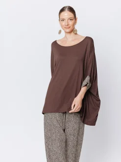 Maxi t-shirt con inserti Micro Animalier