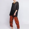 Maxi t-shirt in tessuto fiammato