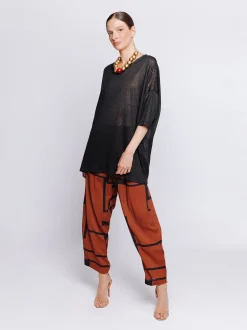Maxi t-shirt in tessuto fiammato