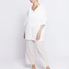 Maxi t-shirt in tessuto fiammato