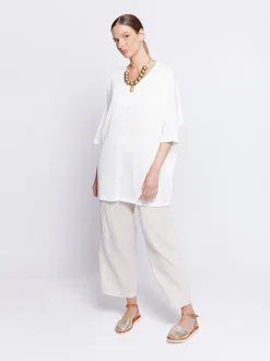 Maxi t-shirt in tessuto fiammato