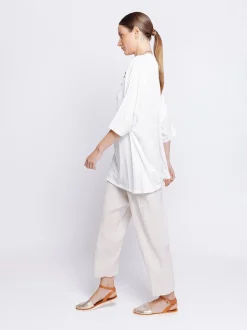 Maxi t-shirt in tessuto fiammato