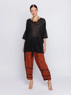 Maxi t-shirt in tessuto fiammato