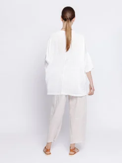 Maxi t-shirt in tessuto fiammato