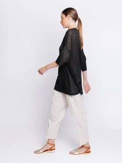 Maxi t-shirt in tessuto fiammato