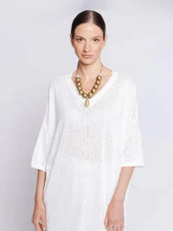 Maxi t-shirt in tessuto fiammato