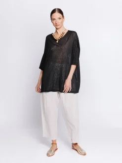 Maxi t-shirt in tessuto fiammato