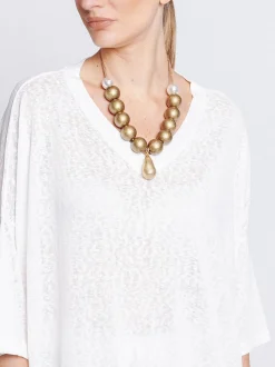 Maxi t-shirt in tessuto fiammato