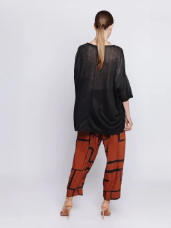 Maxi t-shirt in tessuto fiammato