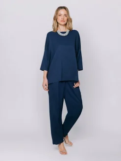 Maxi t-shirt in tessuto goffrato
