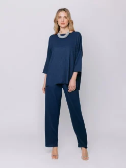 Maxi t-shirt in tessuto goffrato