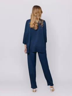 Maxi t-shirt in tessuto goffrato