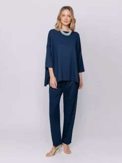 Maxi t-shirt in tessuto goffrato