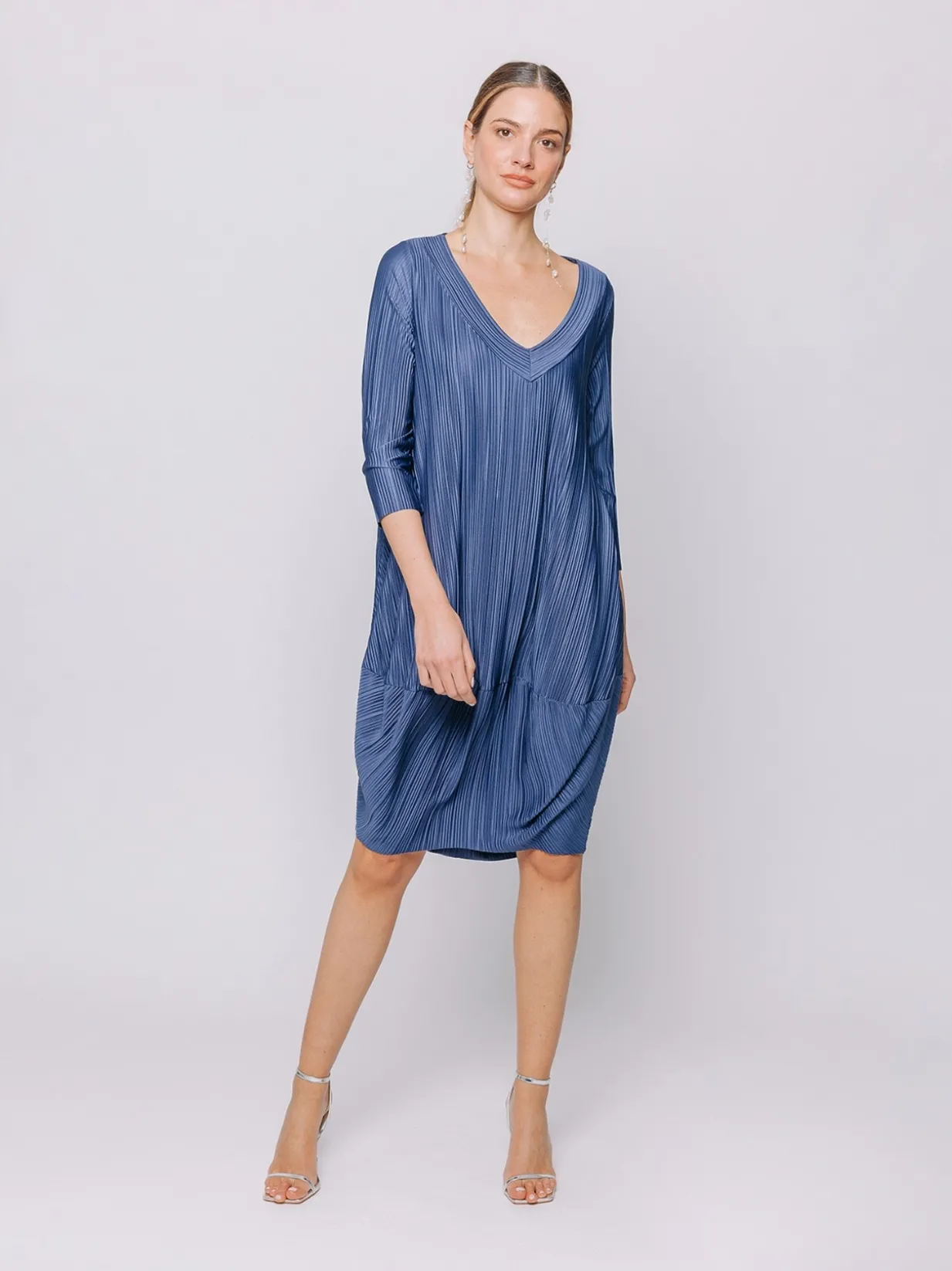 Mini dress in plissé