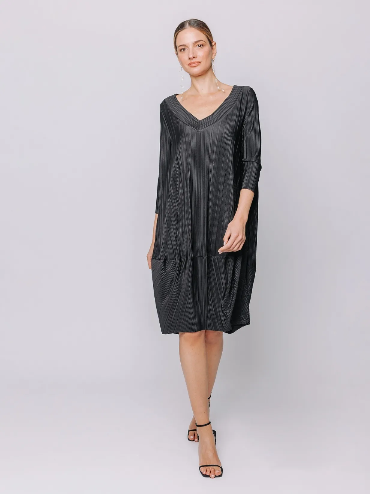 Mini dress in plissé