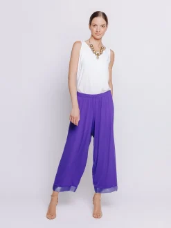 Pantalone cropped con fondo IRIDESCENTE