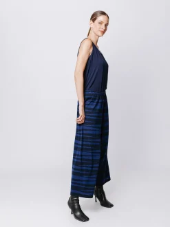 Pantalone gaucho a righe irregolari