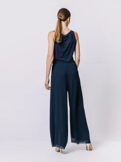 Pantalone in doppio strato di chiffon