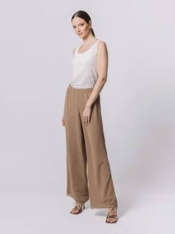 Pantalone in doppio strato di chiffon