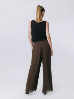 Pantalone in doppio strato di chiffon