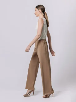 Pantalone in doppio strato di chiffon