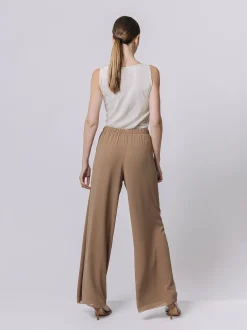 Pantalone in doppio strato di chiffon