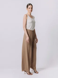 Pantalone in doppio strato di chiffon