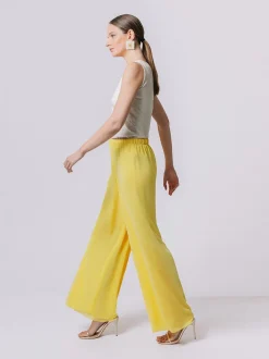 Pantalone in doppio strato di chiffon