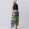Pantalone in laminé rigato