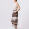 Pantalone in laminé rigato